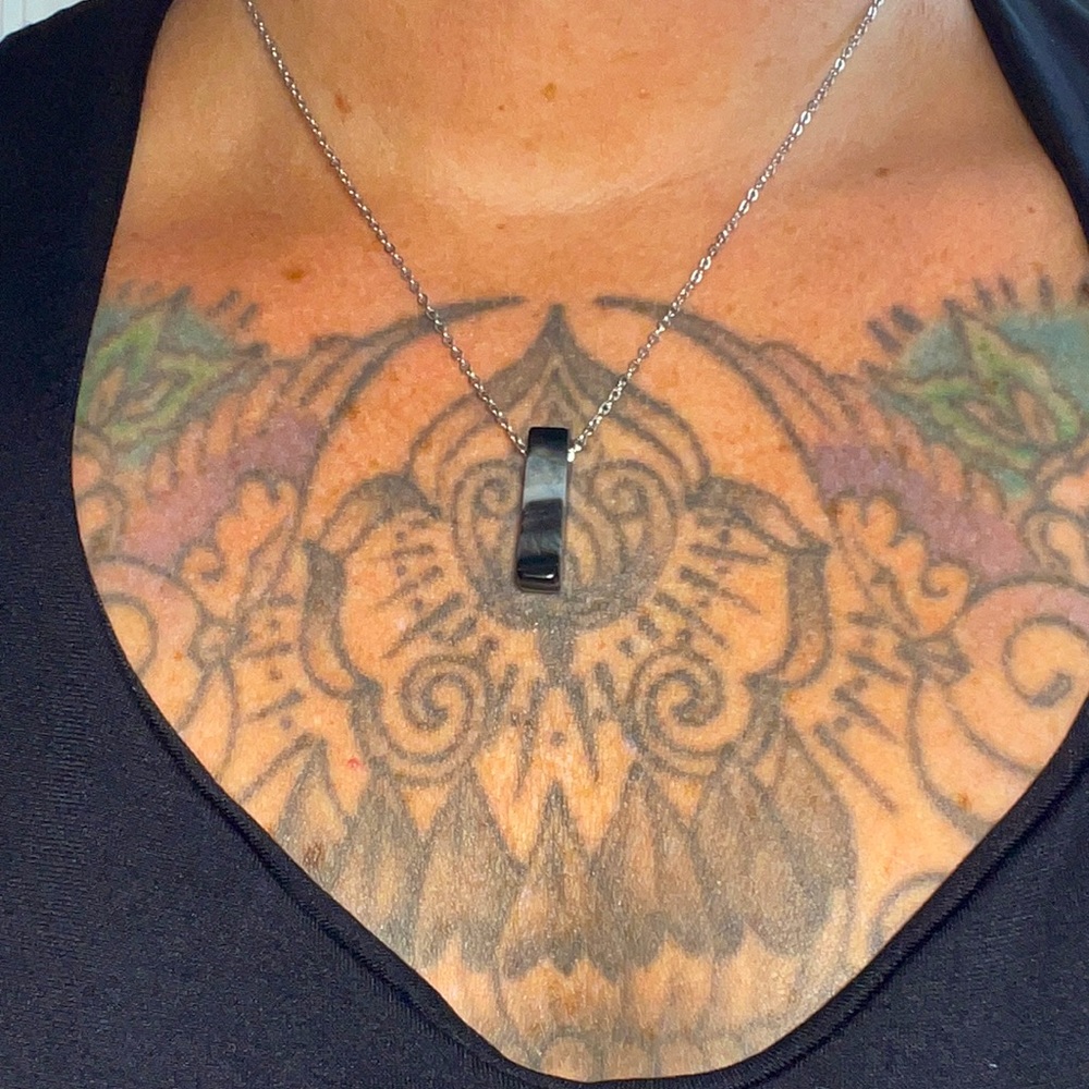 Black Agate Necklace Courage Grounding Balance